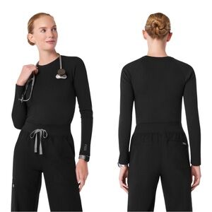 FIGS Women’s Waffle Longsleeve Underscrub Size M Black